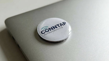 Conntap Button Sticker — Tiny Device, Big Networking Power